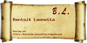 Bentsik Leonetta névjegykártya